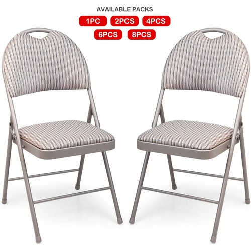 Metal folding chair - high, back