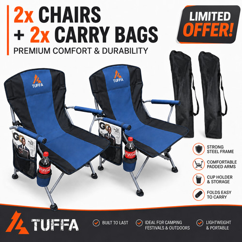 Folding chairs camping - 2x,