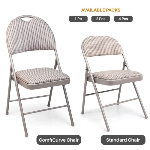 Metal folding chair - high, back